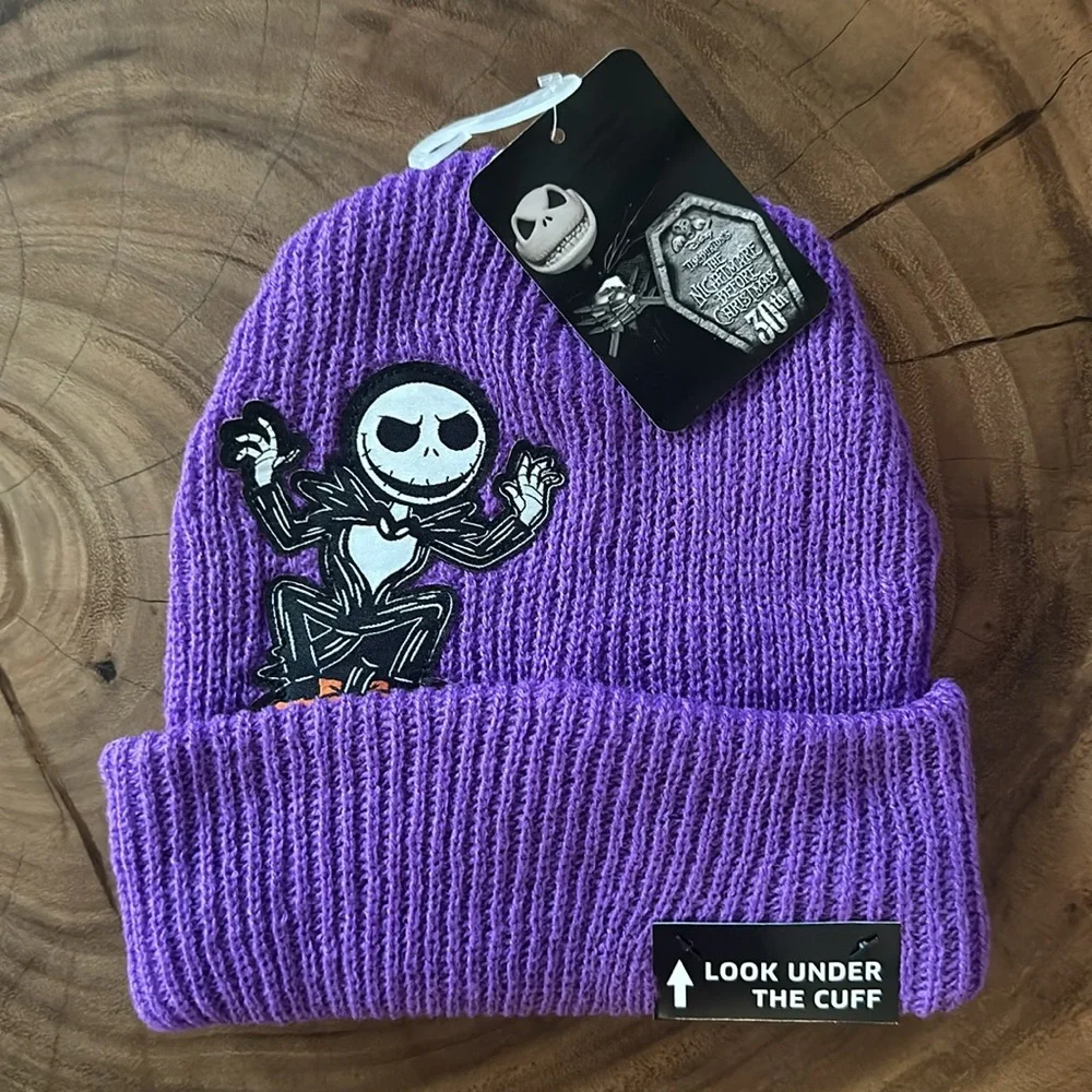 Bioworld Nightmare Before Christmas Jack Skellington Pumpkin King Purple Beanie